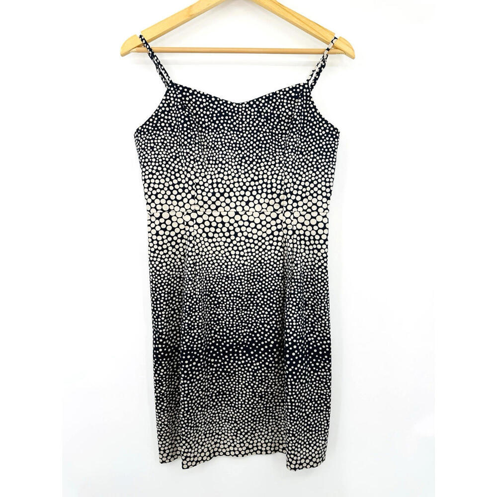 Ann Taylor LOFT Women's Sz 4 Strappy Mini  Polka Dot Navy Blue Dress